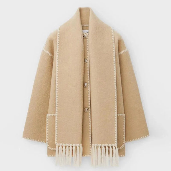 AutenticaWear™ - Cappotto con sciarpa ricamata