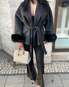Cappotto in lana con pelliccia