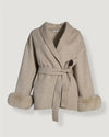 Cappotto in lana con pelliccia