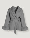 Cappotto in lana con pelliccia