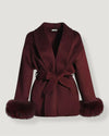 Cappotto in lana con pelliccia