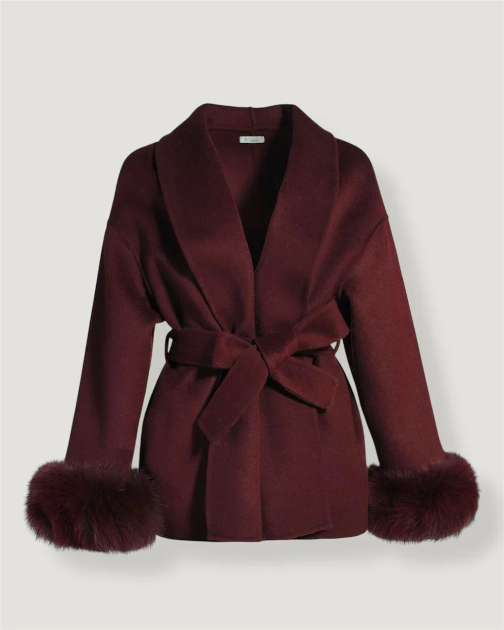 Cappotto in lana con pelliccia
