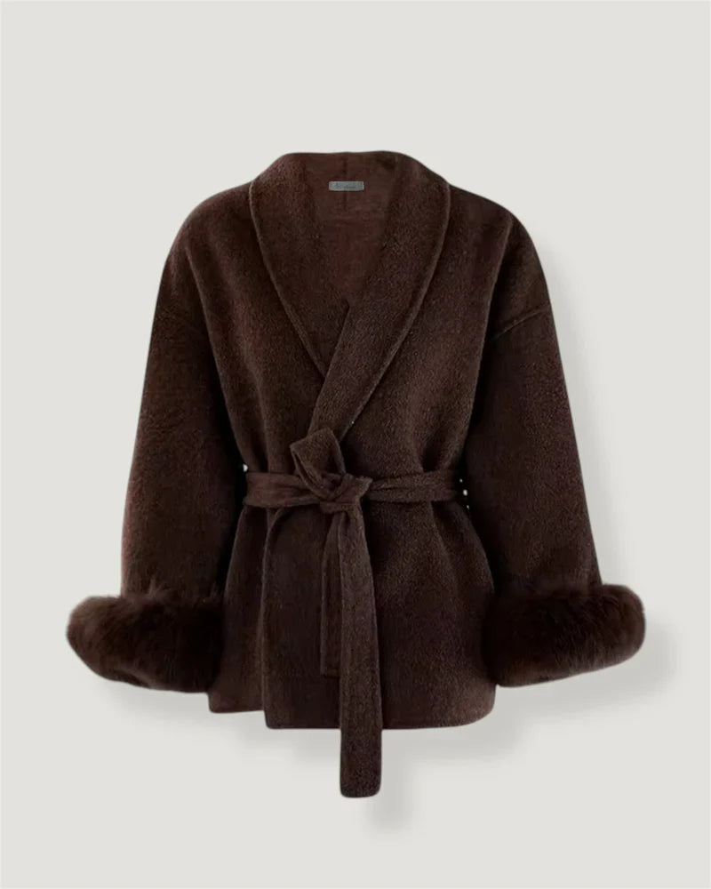 Cappotto in lana con pelliccia